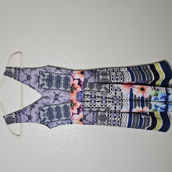 Aqua Vibrant Floral and Geometric Mini Dress - Picture 5 of 5